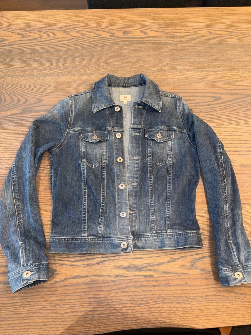 AG Adriano Goldschmied Distressed Blue Denim Jacket